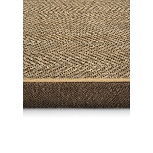 Cool Halı Boston Art 03 Balkon Halısı Hasır Doku Mutfak Halısı Çift Bordürlü İthal Sisal Halı Yolluk