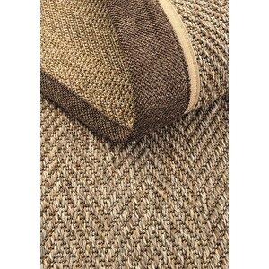 Cool Halı Boston Art 03 Balkon Halısı Hasır Doku Mutfak Halısı Çift Bordürlü İthal Sisal Halı Yolluk