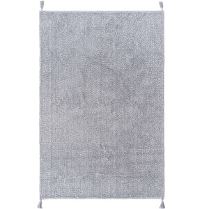 Cool Cotton Ccn Plain Gri Makinede Yıkanabilir Kaymaz Taban Pamuk Dokuma Bebek Halı 120x180 cm