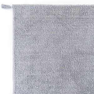 Cool Cotton Ccn Plain Gri Makinede Yıkanabilir Kaymaz Taban Pamuk Dokuma Bebek Halı 80x150 cm