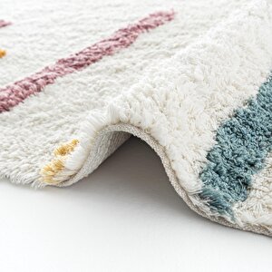 Cool Halı Cool Cotton Ccn 03 Multy Xw Makinede Yıkanabilir Kaymaz Taban Pamuk Dokuma Bebek Halı