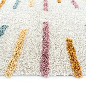 Cool Halı Cool Cotton Ccn 03 Multy Xw Makinede Yıkanabilir Kaymaz Taban Pamuk Dokuma Bebek Halı