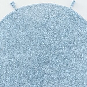 Cool Cotton Ccn Plain Blue Yıkanabilir Kaymaz Tabanlı Pamuk Dokuma Yuvarlak Bebek Halısı 120x120 cm