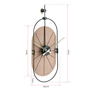 Muyika  Senator Kahve Dekoratif Hand Made Renkli Sessiz Mekanizma 77x29 Cm Duvar Saati Mad-r