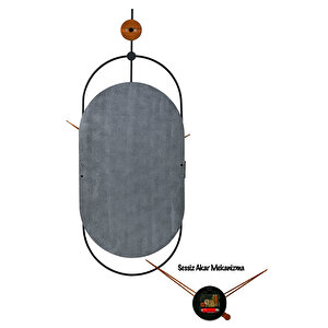 Muyika  Senator Gümüş Dekoratif Hand Made Renkli Sessiz Mekanizma 77x29 Cm Duvar Saati Mad-r