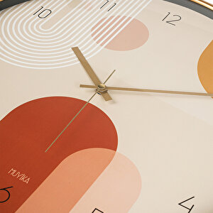 Muyika Pino Bohem Gerçek Cam 42 Cm Sessiz Mekanizma Duvar Saati Pds-42