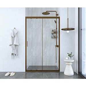 137 Cm 1 Sabit 1 Sürgü İki Duvar Arası Şeffaf Cam Bronz  Profil 6mm  Kabin 137 cm