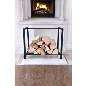 Short Lignum Dekoratif Metal Odunluk Şömine Odun Sehpası 40cm