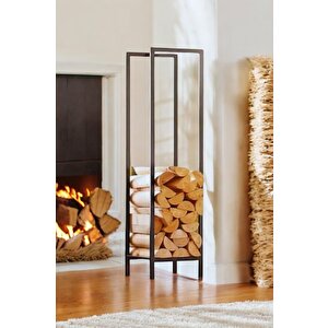 Lignum Dekoratif Metal Odunluk Şömine Odun Sehpası 120cm