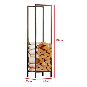 Lignum Dekoratif Metal Odunluk Şömine Odun Sehpası 120cm