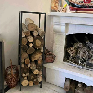 Lignum Dekoratif Metal Odunluk Şömine Odun Sehpası 120cm