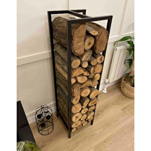 Lignum Dekoratif Metal Odunluk Şömine Odun Sehpası 120cm