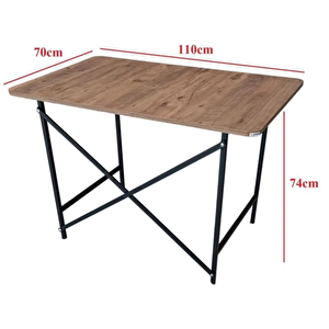 Orlando Metal Ayaklı Çalışma Ofis Bilgisayar Masası Ahşap Masa 70x110cm