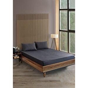 Pamuklu Çizgili Saten Tek Kişilik Lastikli Çarşaf Seti 100x200cm30 Cm 1 Adet Yastık Kılıfı 50x70