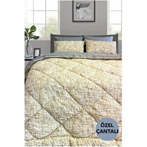 Lux Uyku Seti-çift Kişilik-lastikli Çarşaflı 4yastık Kılıflı-özel Çantada Active Sarı