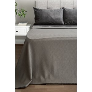 Çift Kişilik Doğal Pamuk Pike Gri