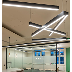 Led Sarkıt Linear Aydınlatma 100cm Natural  Işık (4000K) Siyah Kasa