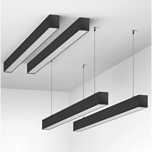 Led Sarkıt Linear Aydınlatma 100cm Natural  Işık (4000K) Siyah Kasa