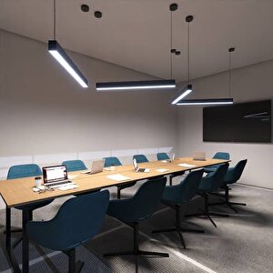 Led Sarkıt Linear Aydınlatma 100cm Natural  Işık (4000K) Siyah Kasa