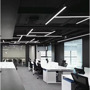 Led Sarkıt Linear Aydınlatma Lineer 100 Cm Günışığı (3000K) Siyah Kasa