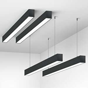 Led Sarkıt Linear Aydınlatma Lineer 100 Cm Günışığı (3000K) Siyah Kasa