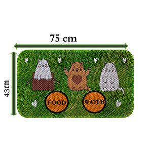 Kedi̇ Köpek Mama Ve Su Kabi Alti Paspasi + Tirmalama 43 X 75 Cm M
