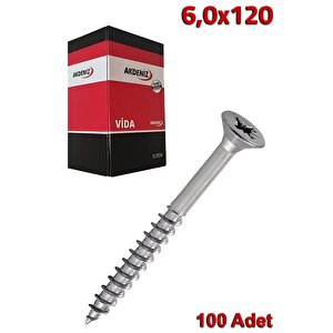 Akdeniz Sunta Vidası Yarım Diş 6,0x120 (100 Adet)