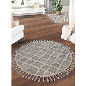 Konfor Beverly 2264 Yuvarlak Modern Dokuma Bukle Halı 120x120 cm
