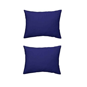 Yüzde Yüz Pamuklu Lacivert 2 Adet 50x70 Yastık Kılıfı