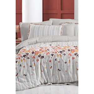 Catalina Bej Çift Kişilik %100 Pamuk Mood Comfort Müslin Nevresim Takımı