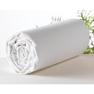 Pamuklu Polycotton Beyaz 160x200 + 2*(50x70) Çift Kişilik Lastikli Çarşaf Takımı