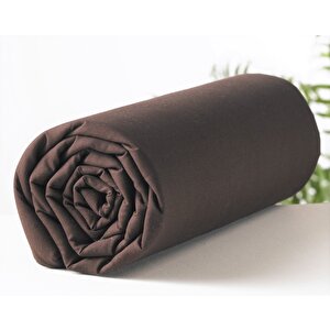 %100 Pamuklu Kahve 200x200+2*(50x70) Battal Boy Lastikli Çarşaf
