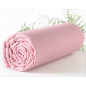 %100 Pamuklu Pembe 90x190+50x70 Tek Kişilik Lastikli Çarşaf Takımı
