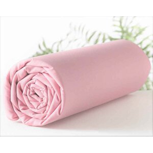 Maki Home %100 Pamuklu Pembe 120x200 Tek Kişilik Lastikli Çarşaf Takımı