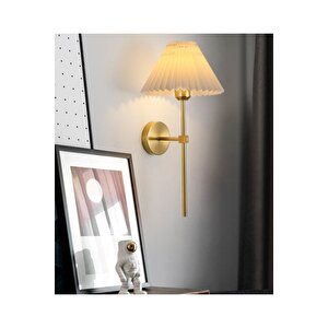 Modern Tasarım Kablosuz Tak Pilli Aplik Çalıştır Krem Abajur Umbrella Aplik Eskitme Gold Sarı 1 Adet
