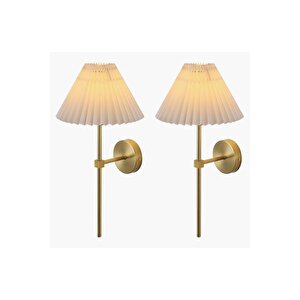 Modern Tasarım Kablosuz Tak Pilli Aplik Çalıştır Krem Abajur Umbrella Aplik Eskitme Gold Sarı 1 Adet