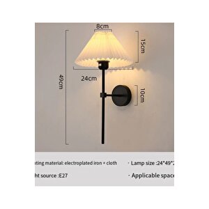 Modern Tasarım Kablosuz Tak Pilli Aplik Çalıştır Krem Abajur Umbrella Aplik Siyah 1 Adet