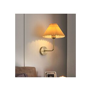 Modern Tasarım Kablosuz Tak Pilli Aplik Çalıştır Krem Abajur Umbrella Aplik Eskitme Gold Sarı 1 Adet