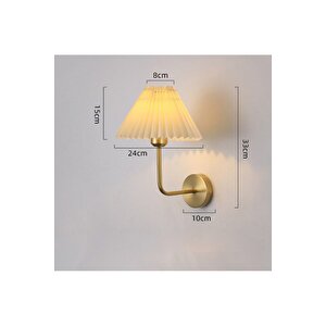Modern Tasarım Kablosuz Tak Pilli Aplik Çalıştır Krem Abajur Umbrella Aplik Eskitme Gold Sarı 1 Adet