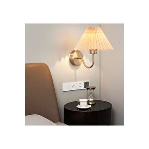 Modern Tasarım Kablosuz Tak Pilli Aplik Çalıştır Krem Abajur Umbrella Aplik Eskitme Gold Sarı 1 Adet