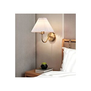 Modern Tasarım Kablosuz Tak Pilli Aplik Çalıştır Krem Abajur Umbrella Aplik Eskitme Gold Sarı 1 Adet