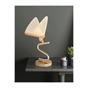 Luxury Exclusive Modern Tasarım Abajur Kelebek Masa Lambası Butterfly Gold Sarı