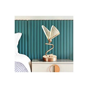 Luxury Exclusive Modern Tasarım Abajur Kelebek Masa Lambası Butterfly Gold Sarı
