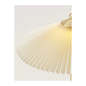 Exclusive Collection Krem Şapka Tasarım Umbrella Abajur Eskitme Gold Sarı