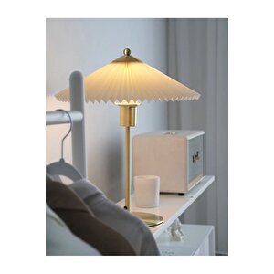Exclusive Collection Krem Şapka Tasarım Umbrella Abajur Eskitme Gold Sarı