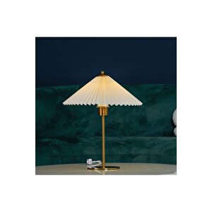 Exclusive Collection Krem Şapka Tasarım Umbrella Abajur Eskitme Gold Sarı