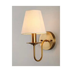 Modern Duvar Aplik Eskitme Gold Sarı Açık Krem Abajur Elektrik İle Çalışır