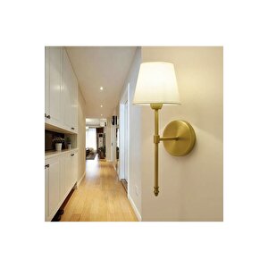 Modern Tasarım 1 Adet Ledli Pilli Aplik Tak Çalıştır Eskitme Gold Sarı Krem Abajur Gün Işığı Pilli