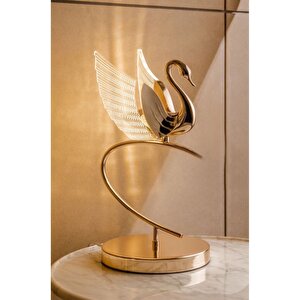 Exclusive Modern Tasarım Swan Kuğu Abajur Gold Sarı