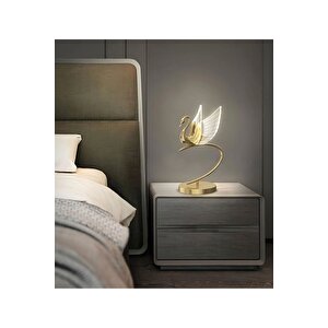 Exclusive Modern Tasarım Swan Kuğu Abajur Gold Sarı